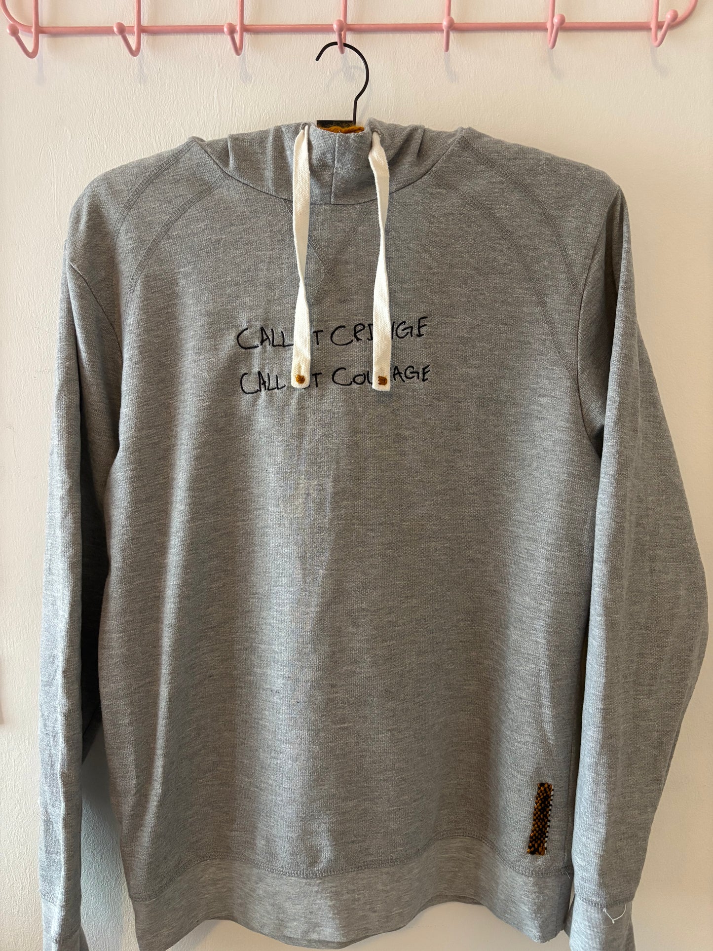 CALL IT CRINGE CALL IT COURAGE (grey melange hoodie)