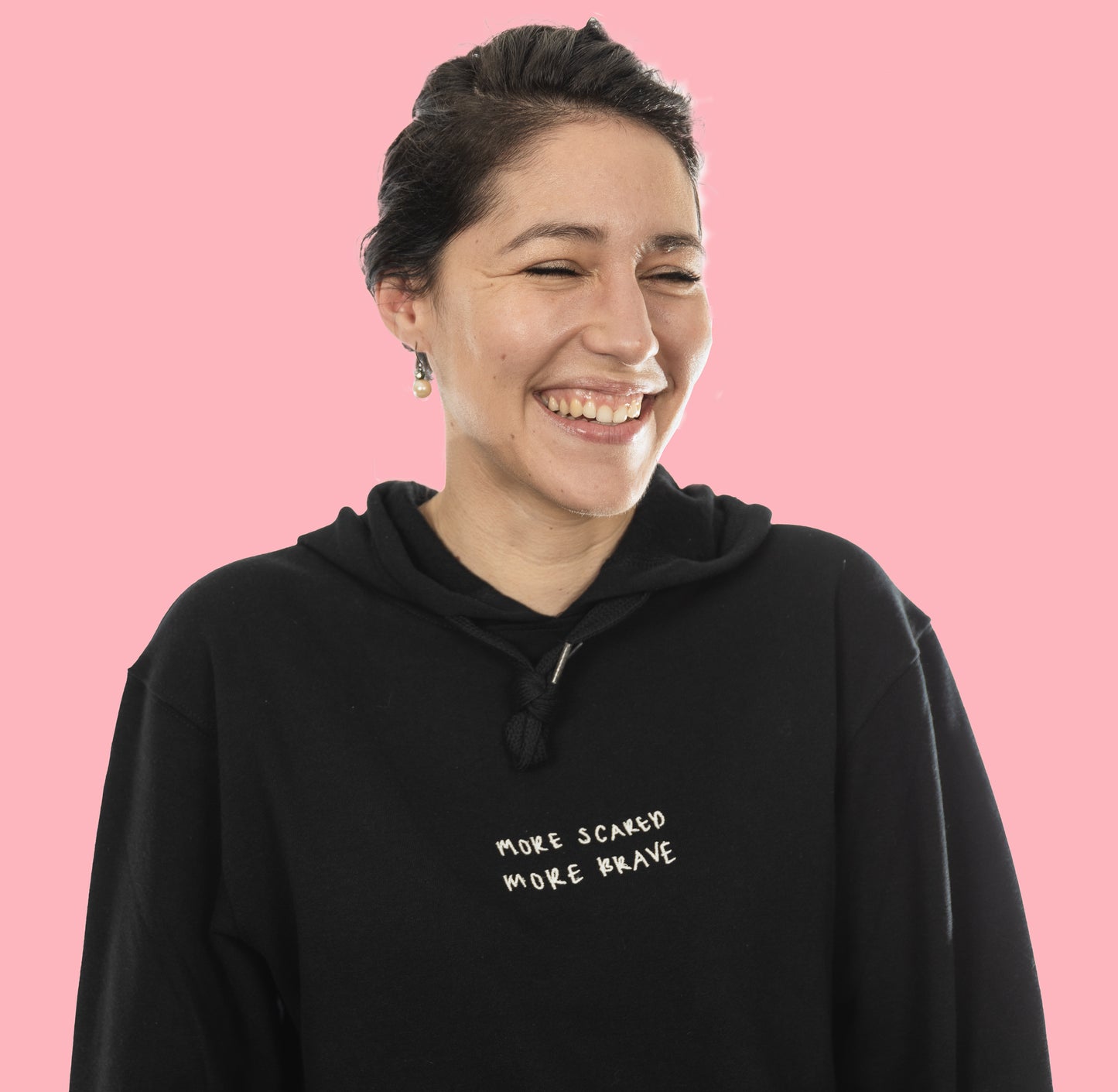 "more scared more brave" hoodie