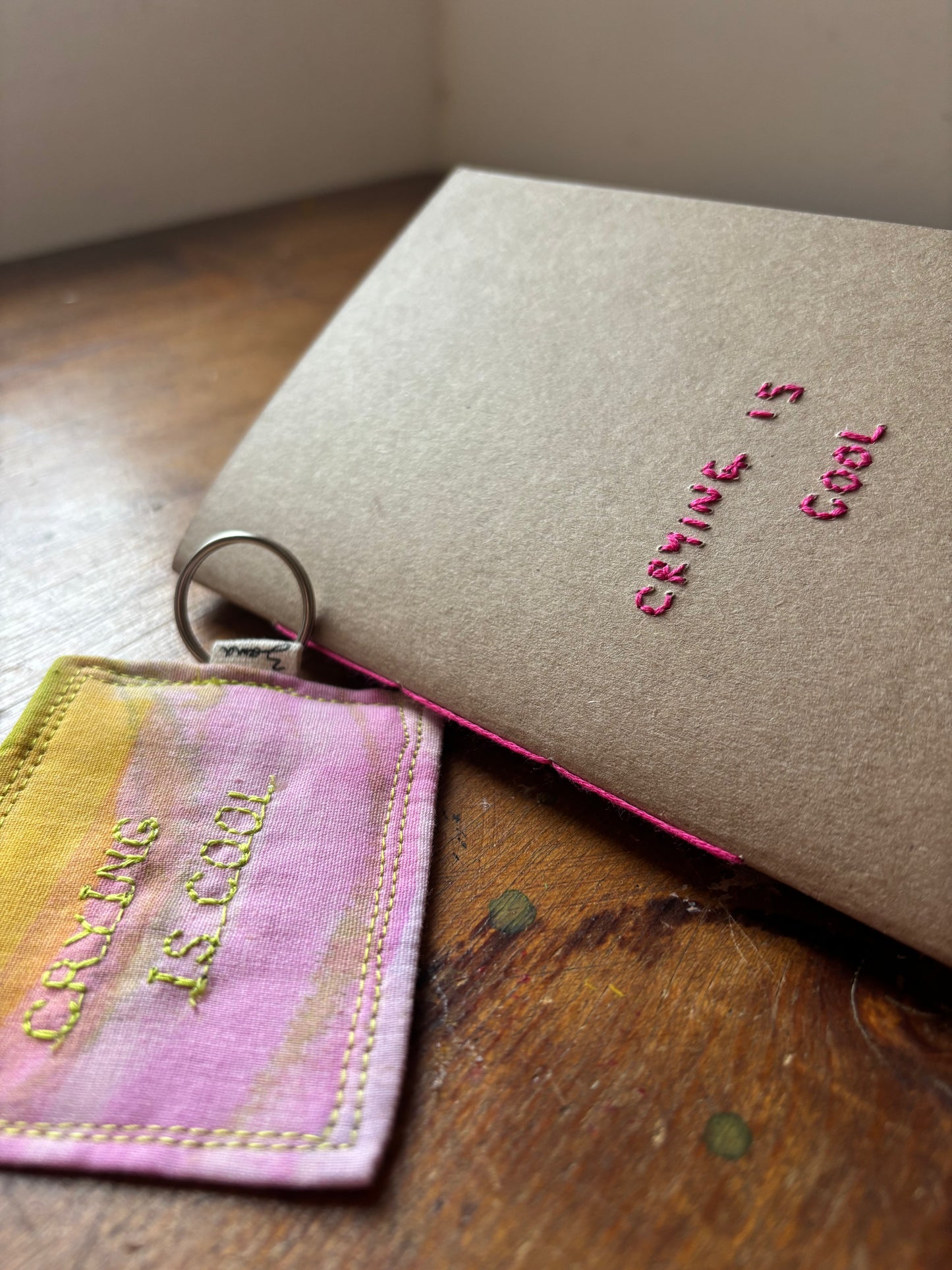 A6 blank notebook and keyring combo